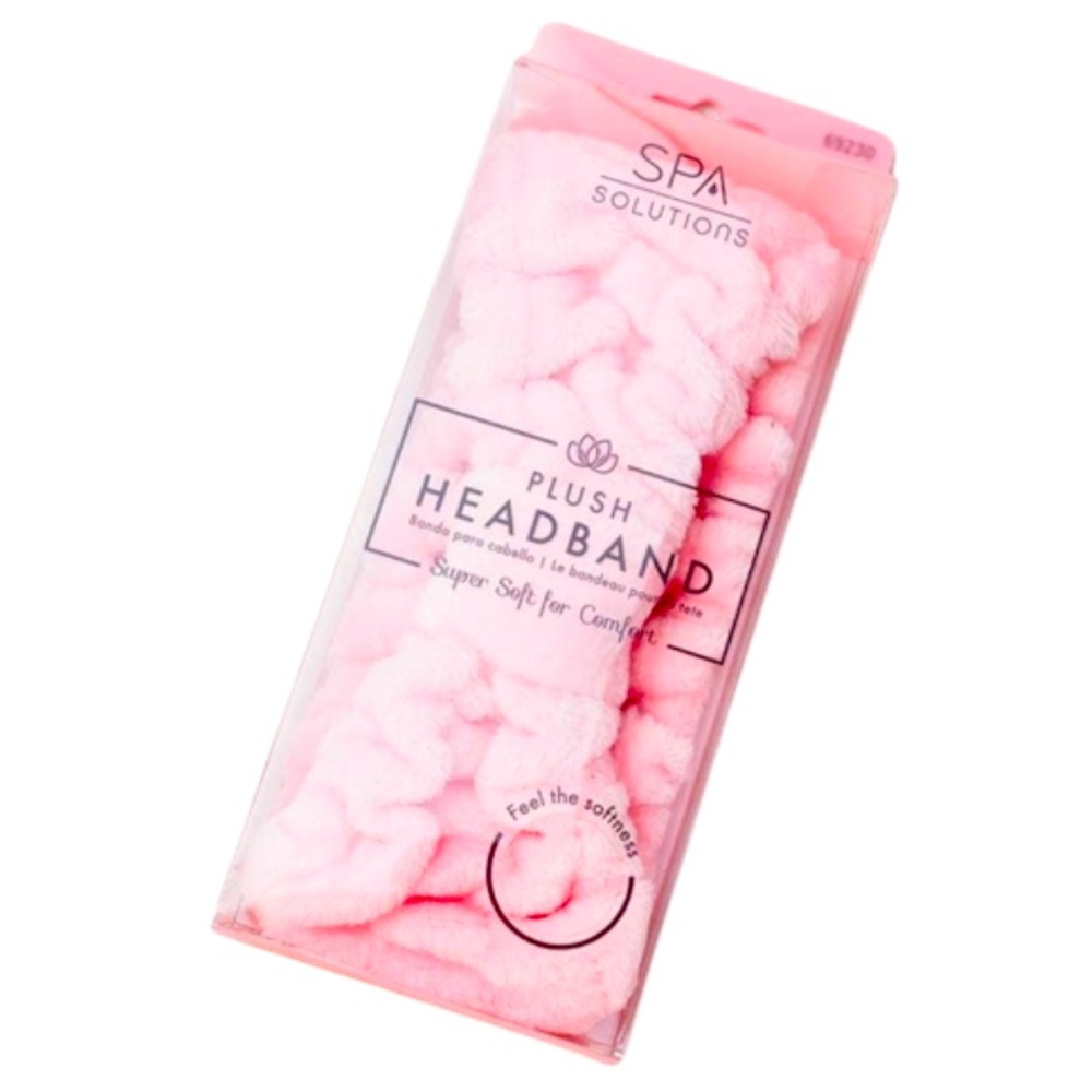 Spa Solutions Pink Plush Headband